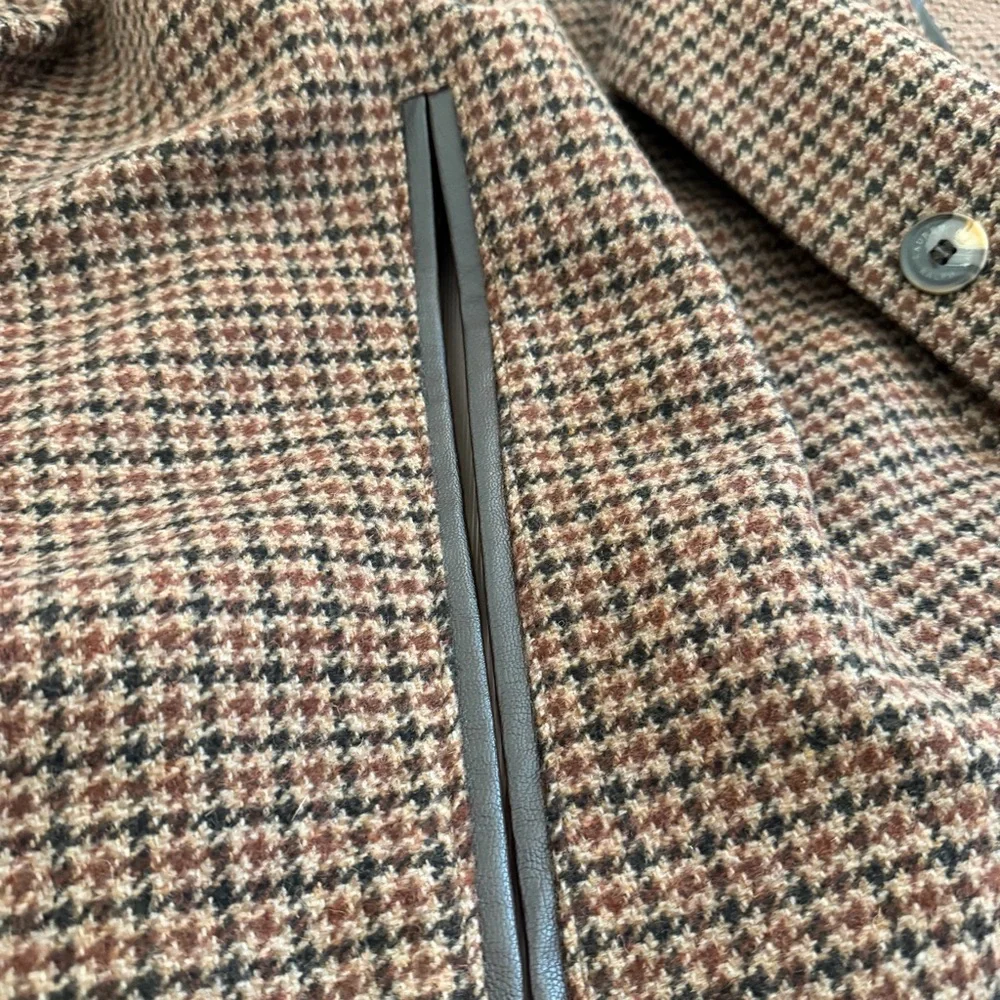 NWT Lauren Ralph Lauren Houndstooth Wool Blend Cape, Size M/L - Picture 9 of 10